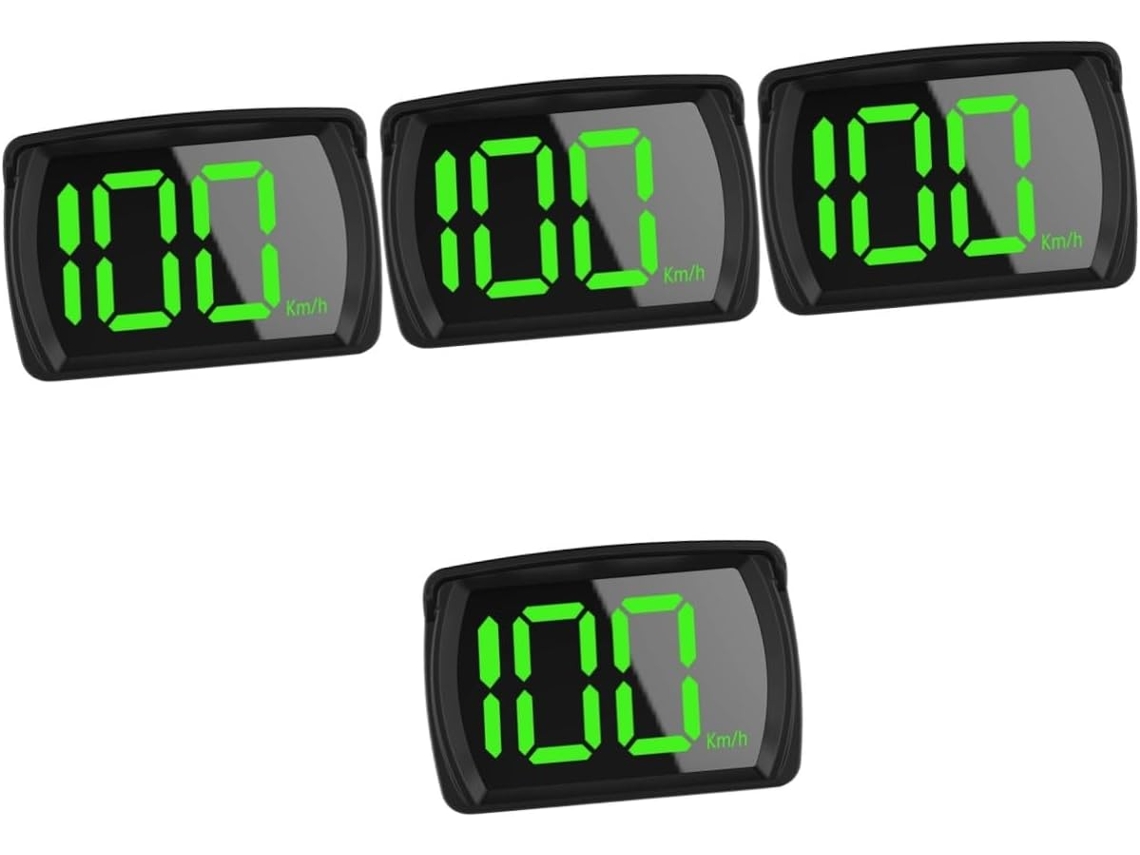 Conjunto De 4 Peças Velocímetro Digital Automático Para Painel Carro Com Medição Velocidade Em Mph...
