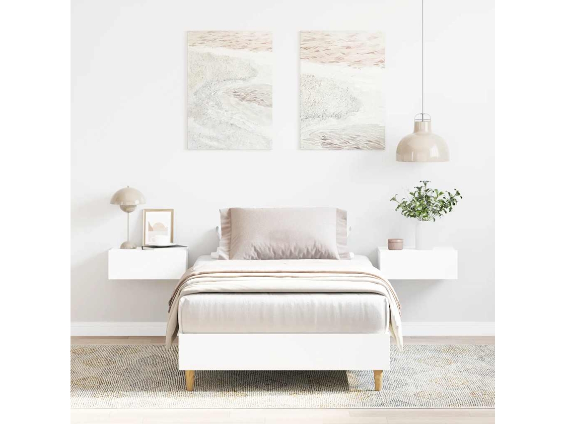 Vidaxl Estrutura Cama S/ Colchão 75x190 Cm Derivados De Madeira Branco
