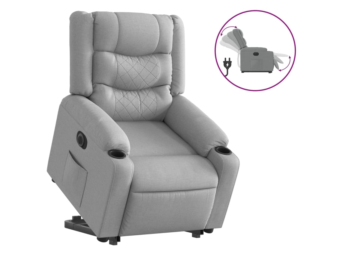 Electric Stand Up Recliner Chair, Electric Stand Up Recliner Chairs Vidaxl Cinzeto Tecido