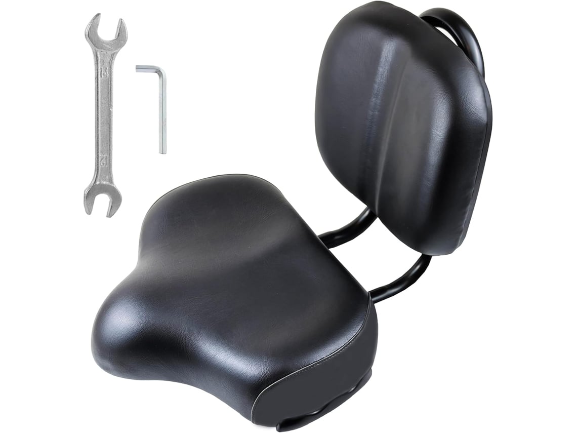 Bicycle Saddle With Oversized Backrest Comfort Extra Large Soft Memory Foam