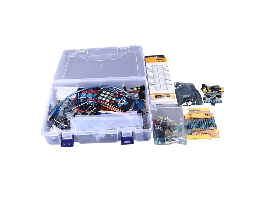 Aetheria kit Inicial de Eletrônica com Protoboard 830 Sensor de Temperatura Umidade Led Buzzer Resistor