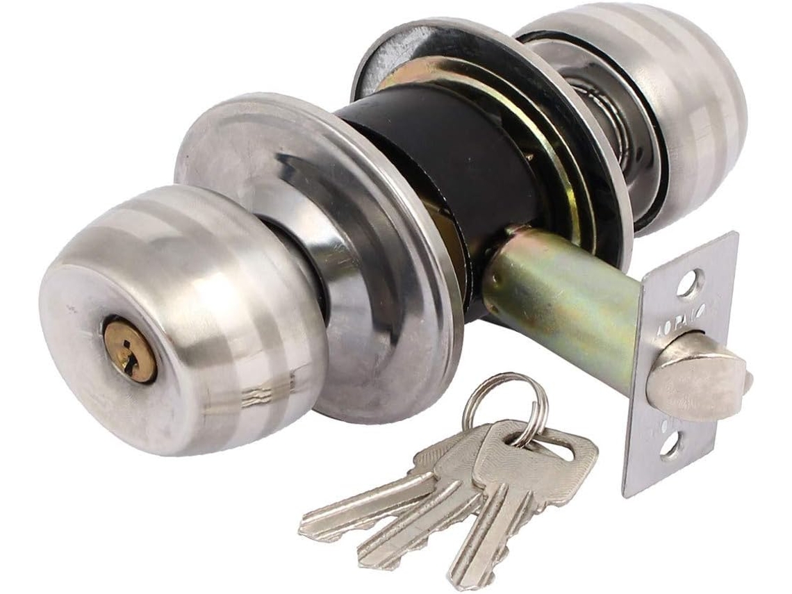 Nova Fechadura De Maçaneta Redonda Lon0167 Para Porta Quarto E Banheiro, Em Aço Inoxidável, Confiável, Eficaz E Com