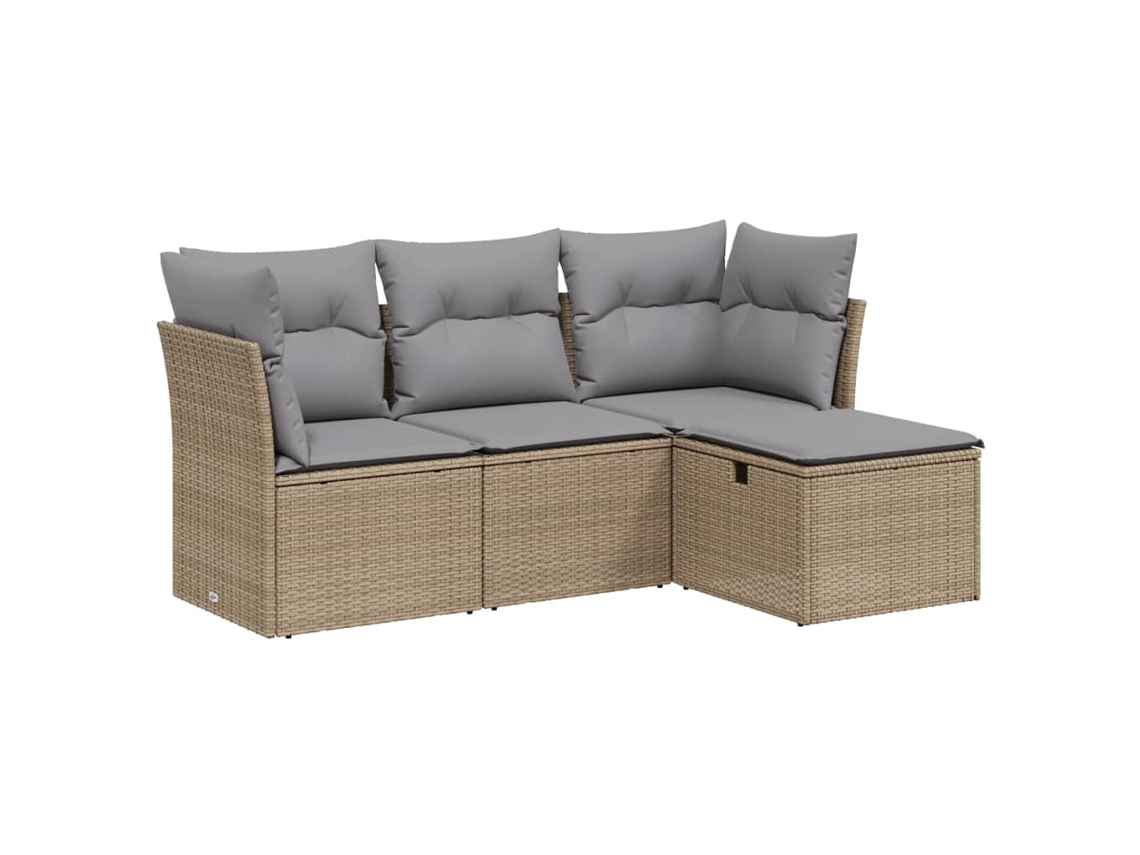 Garden Sofa Set, Garden Sofa Sets Vidaxl Bege Rattan / Vime (n/a)