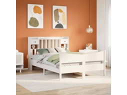 Vidaxl Cama Sem Colchão 140x190 Cm Madeira De Pinho Maciça Branco