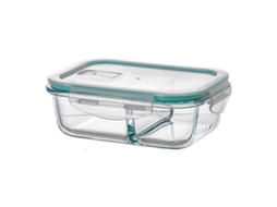 Lancheira Ovenza Transparente Silicone Vidro De Borosilicato Retangular 630 Ml