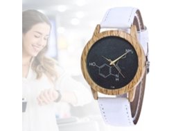 Relógio de pulso casual de quartzo com pulseira estilo cowboy para homens e mulheres, branco.