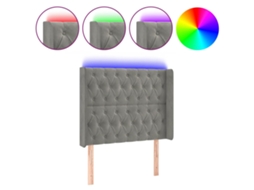 Cabeceira de Cama com Luzes Led Veludo Cinza claro MAISON EXCLUSIVE (103x16x118 cm)