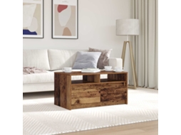 Vidaxl Mesa De Centro Com Gaveta Madeira Antiga 90 X 50 X 45 Cm