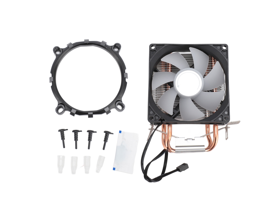 Resfriador De Cpu Com Duas Pipes De Calor, Ventilador Hídraulico Silencioso De 48cfm Para Intel Amd Versão Luminosa