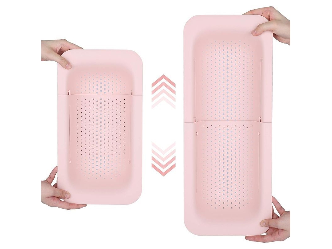 2026 colador Extensible para Lavar Verduras, Frutas Y Escurrir Massa Essencial de Cozinha Doméstica Rosa