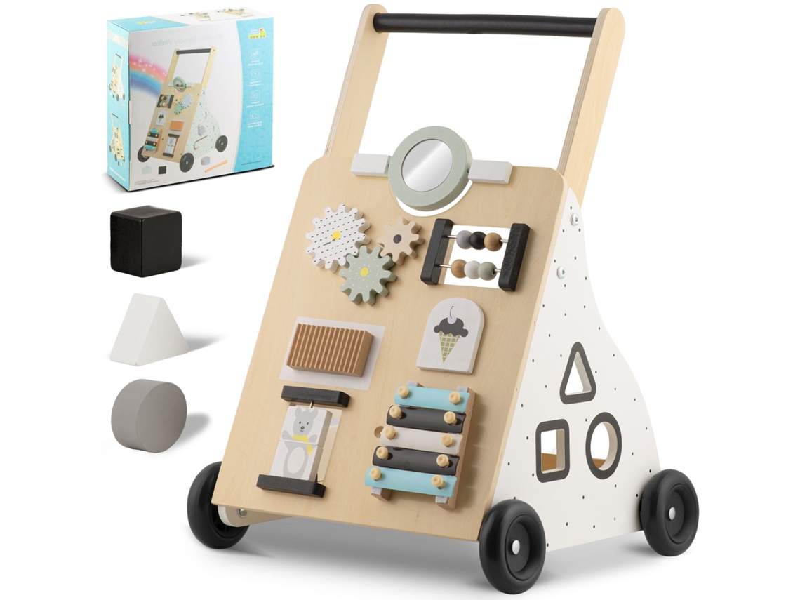 Andador De Empuje De Madeira Ricokids Rk-875 - Estímulo Ao Desenvolvimento Infantil