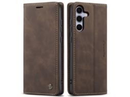 Capa Protetora Flip Para Celular, Anti-queda, Com Encaixe Para Cartão.marrom - Samsung S20 Plus