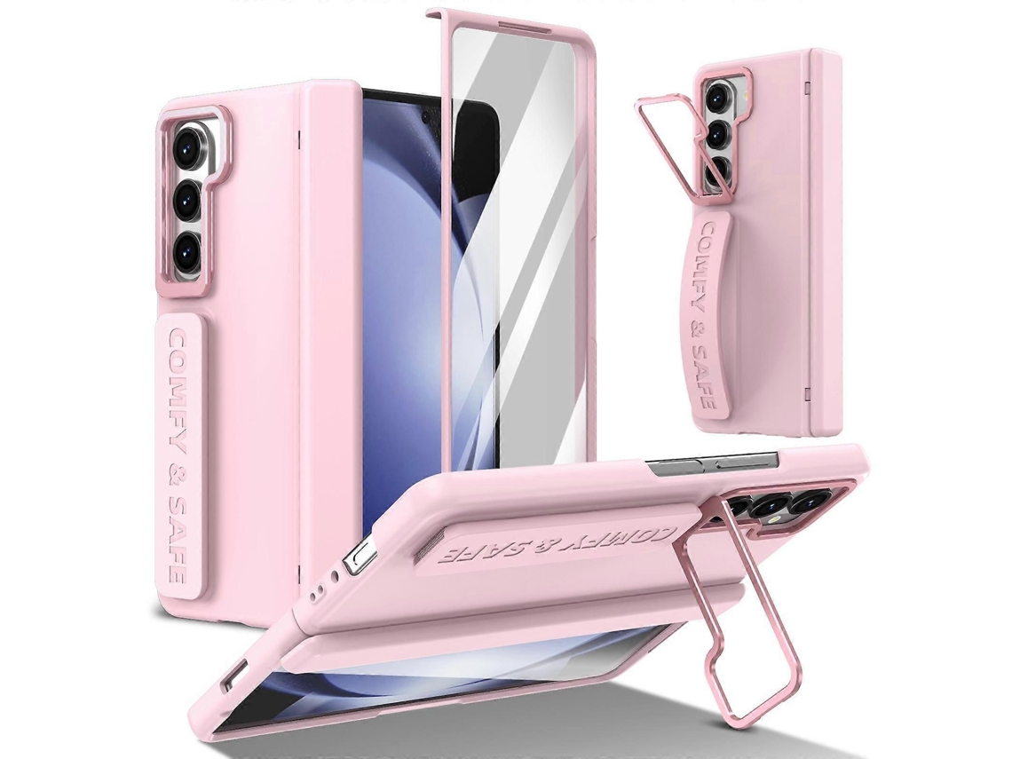 Capa Para Celular Com Suporte Para Lente Integrada E Alça De Pulso Para Samsung Galaxy Z Fold5