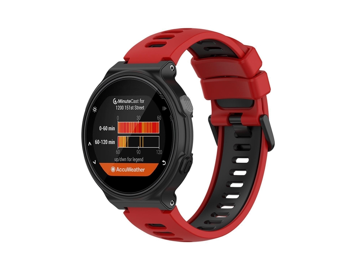 Pulseira De Silicone Bicolor, Compatível Com Garmin Approach S20 22 Mm, Vermelha E Preta