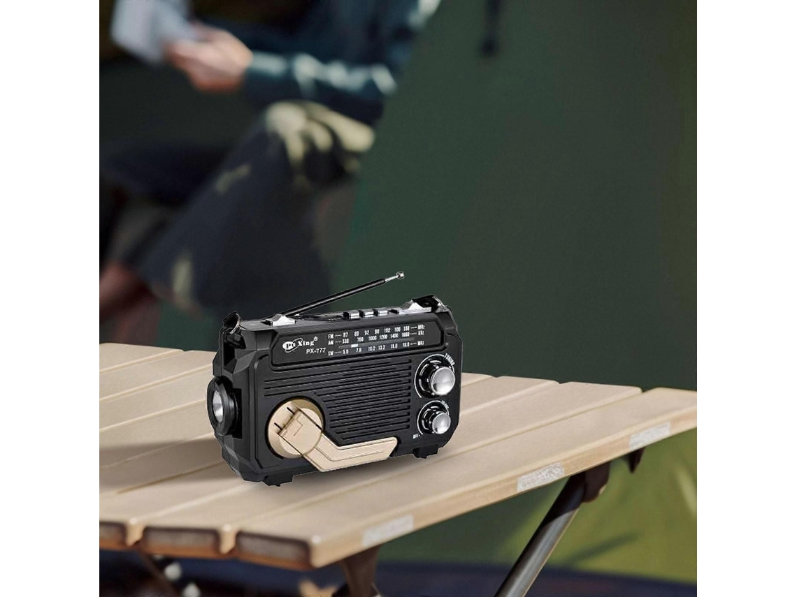 Rádio Solar de Emergência com recarregável, LED, alarme, USB, GOKOCO