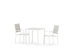 Set Mesa 70x70 E 2 Cadeiras Jardín Branco - Tokyo