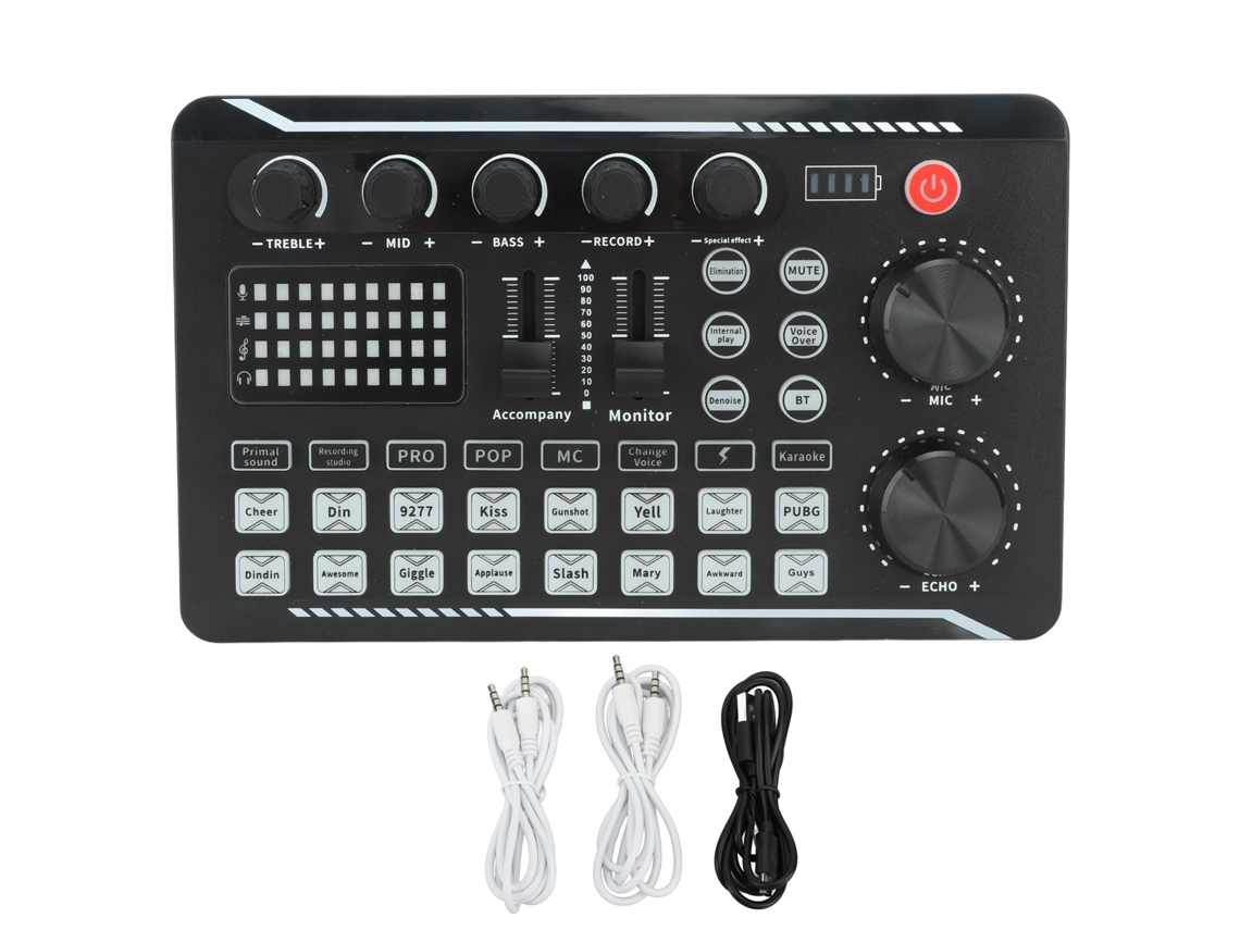 Placa de som ao vivo Business Bluetooth com redução de ruído e mudança de voz para podcast streaming e jogos S/MARCA