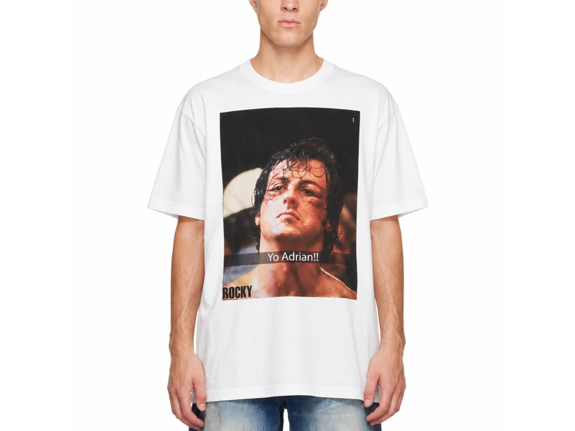 Rockinstone Rocky Movie Yo Adrian Snap White Adult T-shirt Size:s