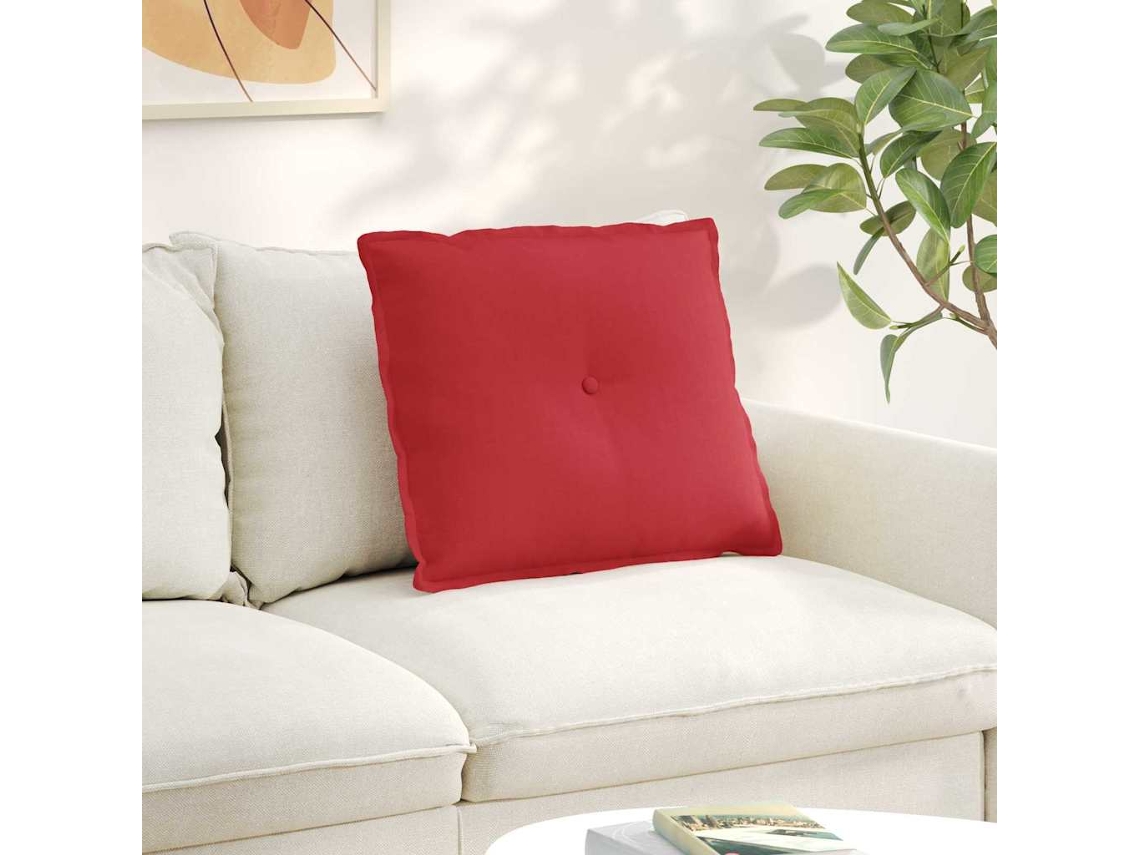 Vidaxl Travesseiro Para Costas Vermelho 60 X 19 X 50 Cm Tecido