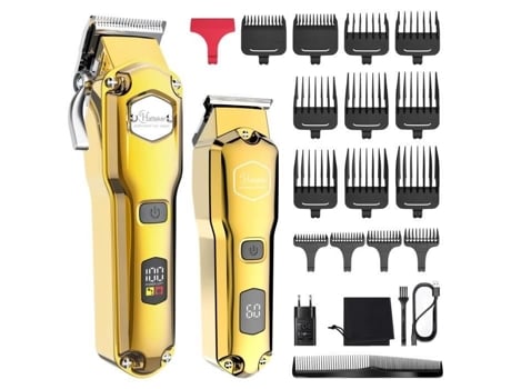 Cortador De Cabelo E Aparador De Barba Para Homem Ipx7 Lâmina Em T Aparador Profissional Recarregável Por Usb Hatteker (dourado)