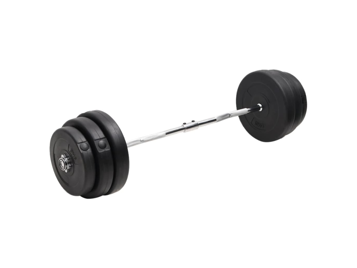 Vidaxl Barra Curl Com Discos 90 Kg