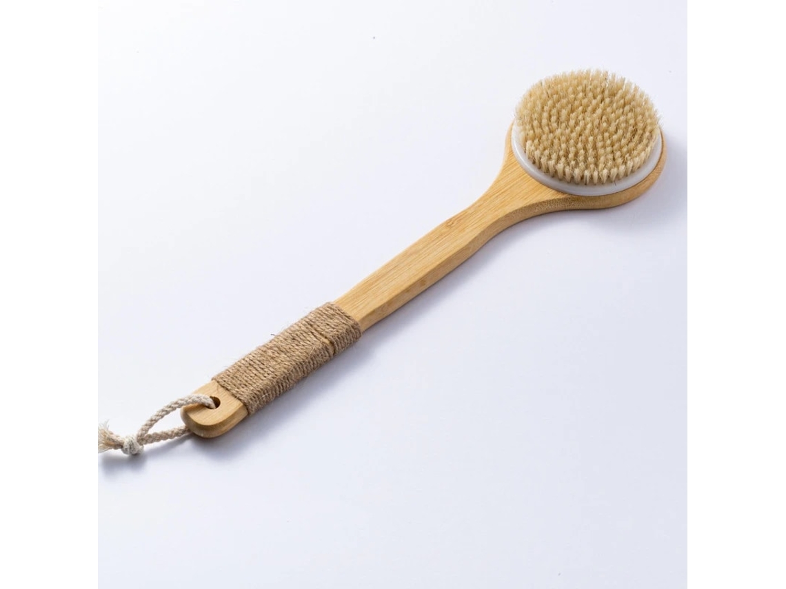 Escova Corporal De Banho, Nanshu Corda Trançada Cabo Bambu