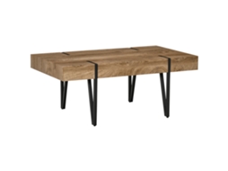 Mesa de Centro Industrial em Preto e Marrom, Dimensões 105x60x42 cm SINI TECH STORE