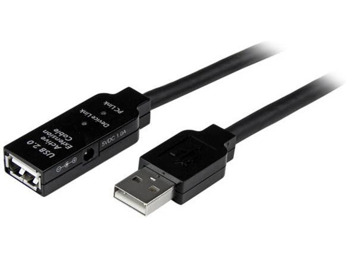 Cabo de Dados STARTECH (USB A - 5 m - Preto)