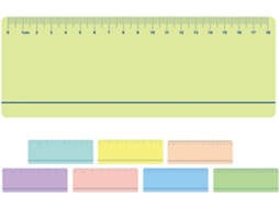Conjunto de 8 tiras de leitura guiada, régua pequena e resistente para animais de estimação com marcações de medição, ideal para uso escolar e