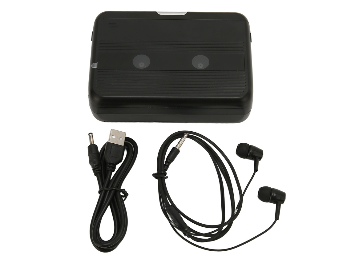 Aetheria reprodutor de Fita Cassette Bluetooth Retro Estéreo com Rádio Fm Portátil Inversão Automática Preto