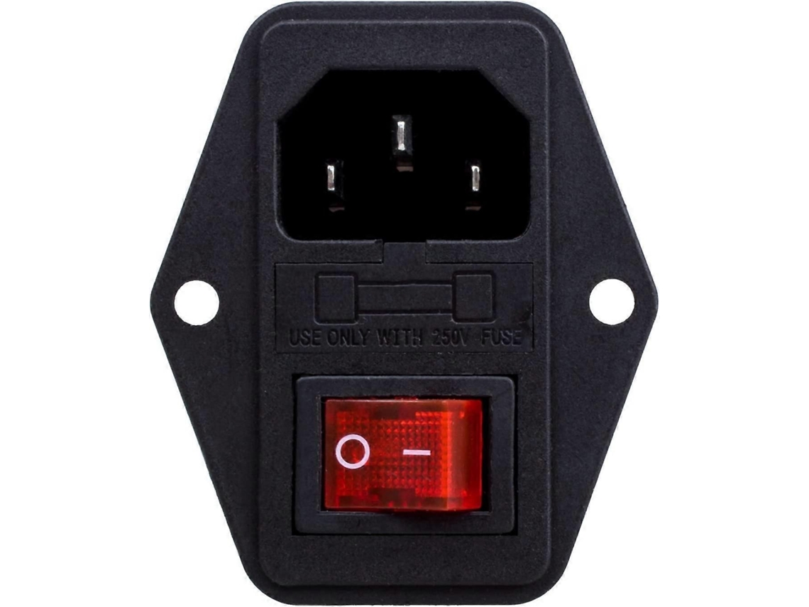 Módulo De Tomada Macho Com Interruptor, 3 Pinos, 10a 250v, C14 Iec320