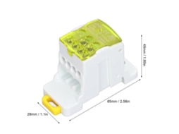 Caixa Terminal Bloco Din Rail 690v 80a Amarela