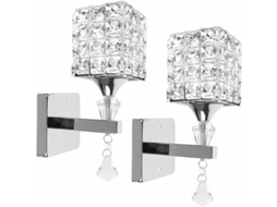 Arandelas de cristal modernas BRILVIBERA com acabamento cromado e função ajustável.
