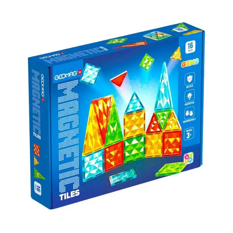 Juego De Construcción Geomag Magnetic Tiles Gems 16 4100 Toy Partner Más De 3 Añostoy Partner