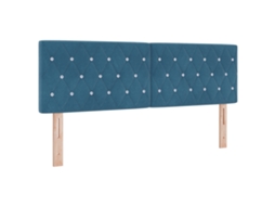 Conjunto 1 Cabeceira Estofada Vidaxl Azul Veludo (144 Cm)