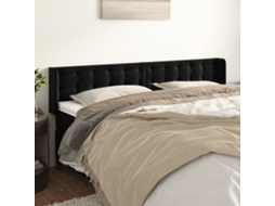 Vidaxl Cabeceira De Cama C/ Abas Veludo 163x16x78/88 Cm Preto