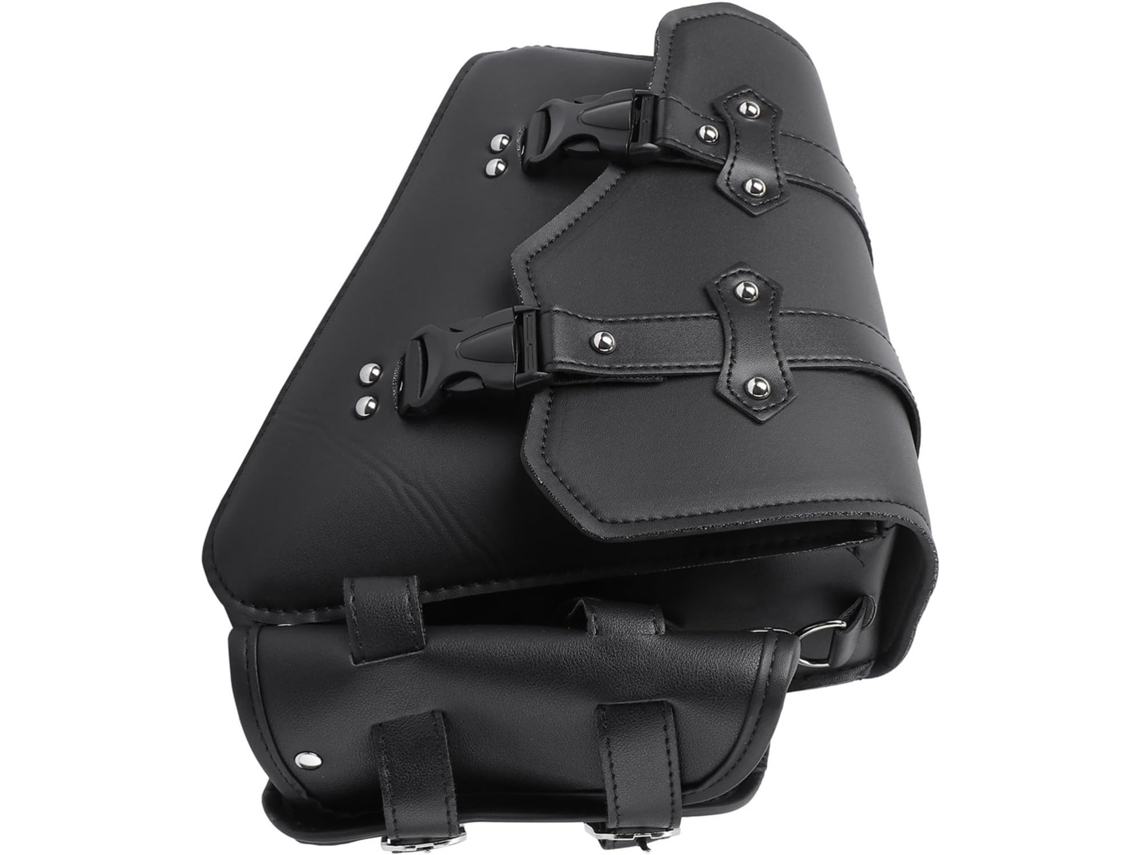 Bolsa Para Ferramentas De Motocicleta Healifty Em Couro Pu Preto Com Fivela Removível, Grande Capacidade, Fechamento