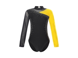 Traje de Ginástica Rítmica Fasst para Meninas com Parches Manga Longa e Macacões S/MARCA