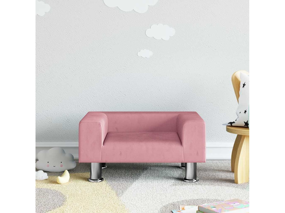 Vidaxl Sofá Infantil 50x40x26,5 Cm Veludo Rosa