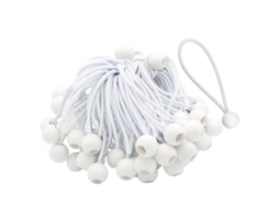 50 Cordas Elásticas Com Bolas Para Toldos, Barracas, Cartazes, Postes De Bandeiras, 15cm, Branco Blanco