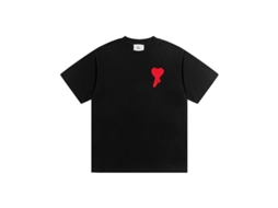 2026 camiseta de Verão de Algodão Ami Kms Love Manga Curta Casual Solta Unissex Marca Fashion
