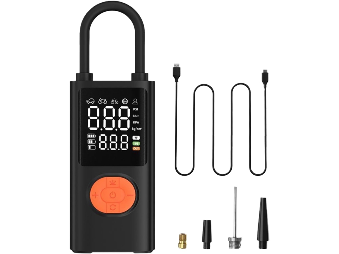 Inflador De Pneus Digital Recarregável Para Carro Com Bateria Externa.