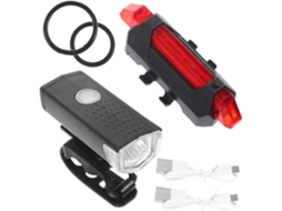 Conjunto De Luzes Bicicleta Recarregáveis Em Led, Feitas Plástico,