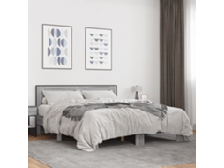 Estrutura De Cama 150x200 Cm Derivados Madeira/metal