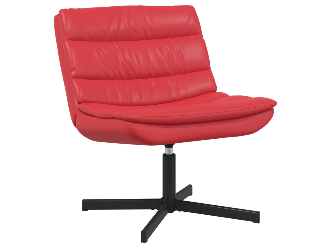 Conjunto 1 Cadeira Giratória Vidaxl Vermelho Couro Sintético (63 X 75 X 76 Cm)