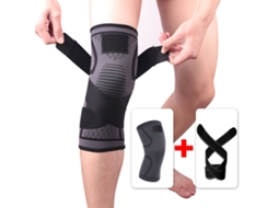 Joelheiras De Malha Simples Para Badminton, Corrida E Treino Preto Aquaforge