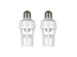 Adaptador De Lâmpada Com Sensor De Movimento Infravermelho E27, 360°, 100-240v, Ajustável 10s-5min, 60w, Para Cômodos Internos E Externos Branco