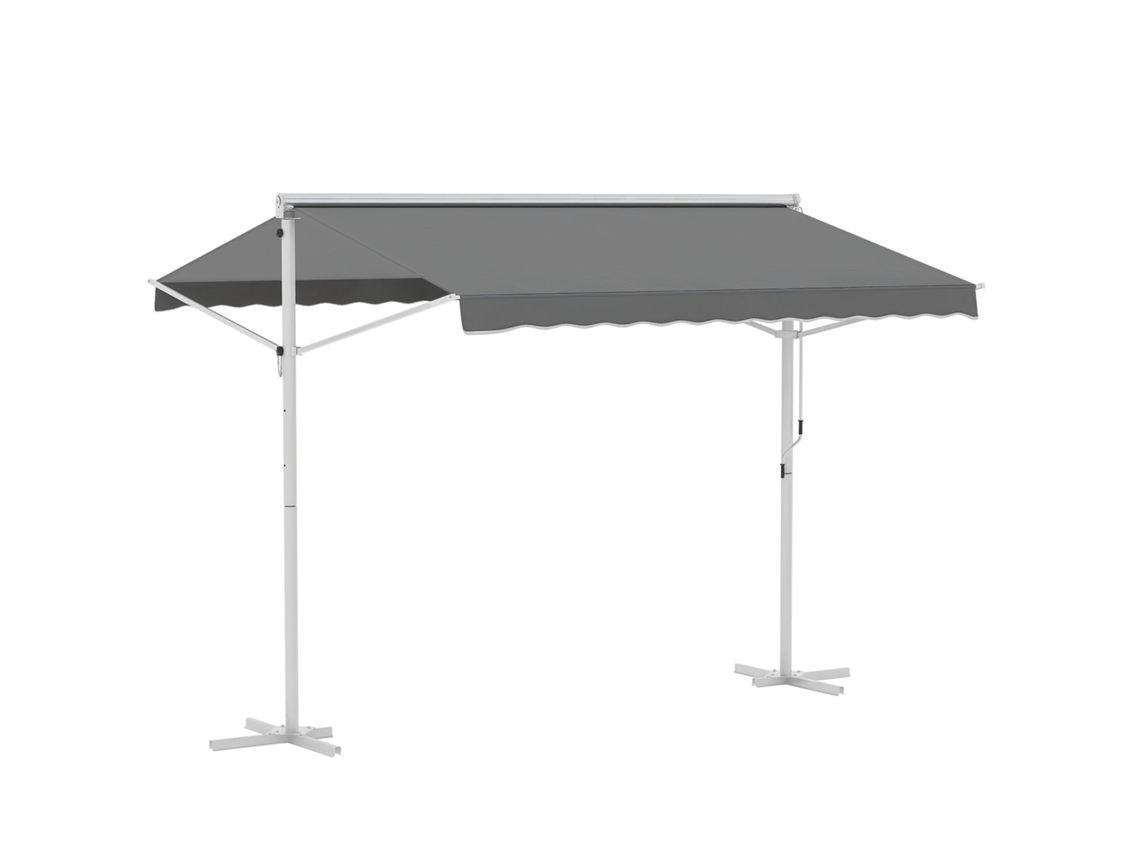 Toldo Dupla PROFESIA BOYANG de 4,5x3,4m, poliéster impermeável, estrutura branca