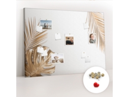 Lousa De Cortiça Folhas Tropicais Para A Sala De Estar Espelharte (140x100 Cm)