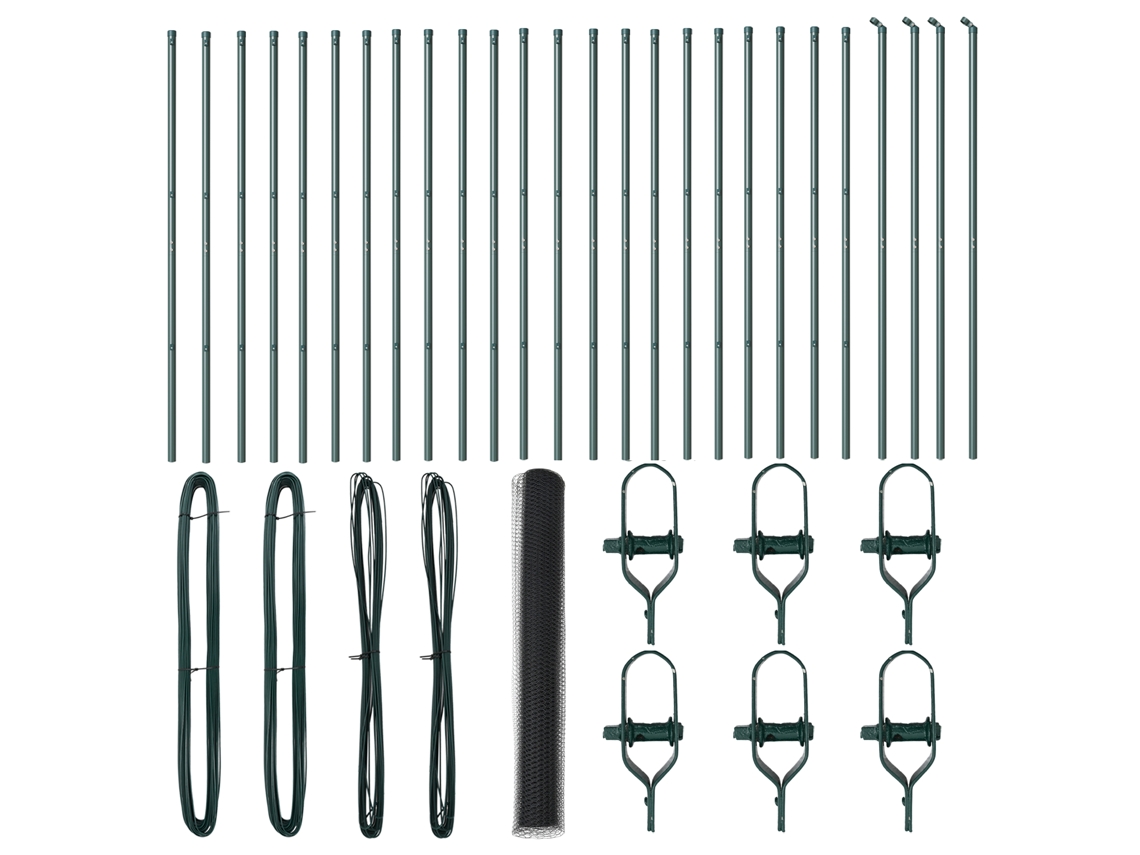 Conjunto 1 Cerca Para Jardim Vidaxl Cinzento Aço (50 X 1 M)